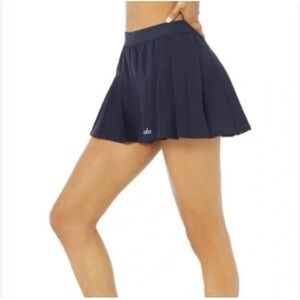 ALO Yoga Navy Blue Pleaded Skirt